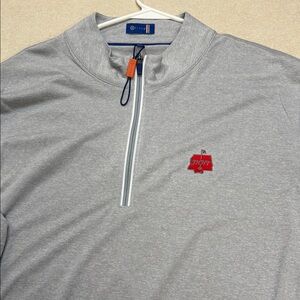 Chaps Light Gray Zip-Up Sweater